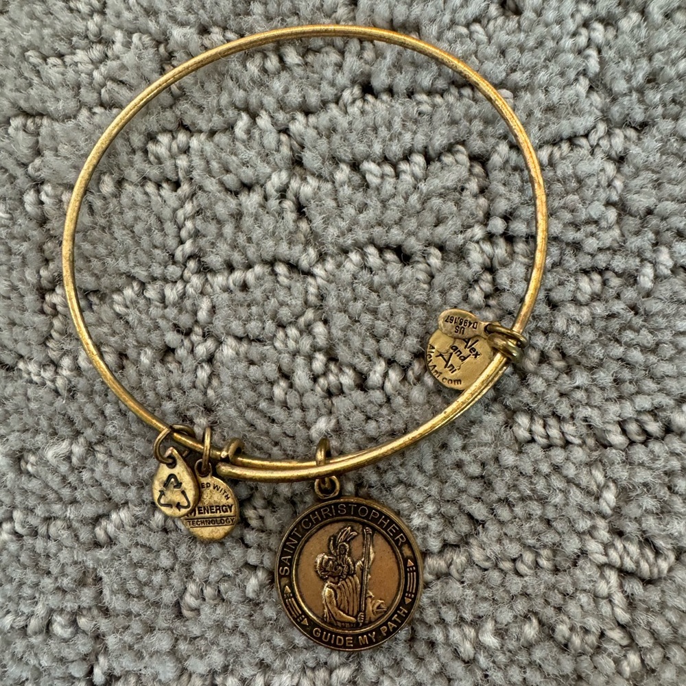 Alex and Ani Gold Saint Christopher Bangle Bracelet